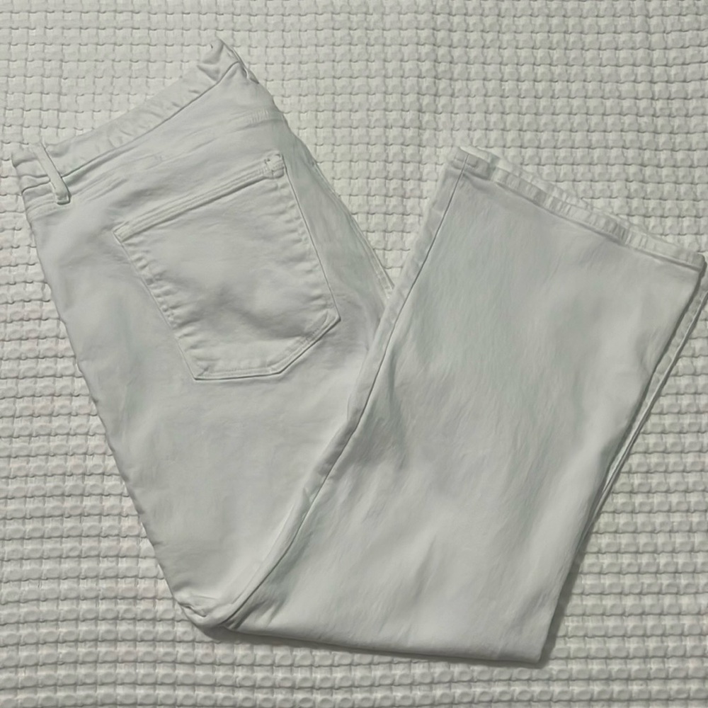 Good American White Crop Flare Denim